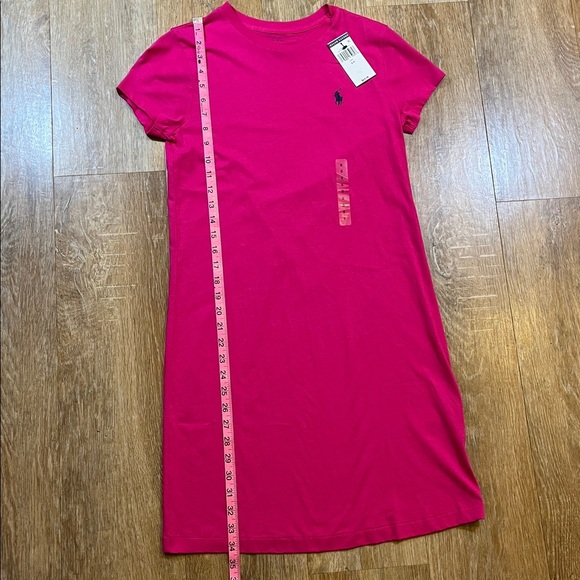 NWT Polo Ralph Lauren Hot Pink T-Shirt Dress Small 100% Cotton New Short Sleeve - Picture 8 of 11